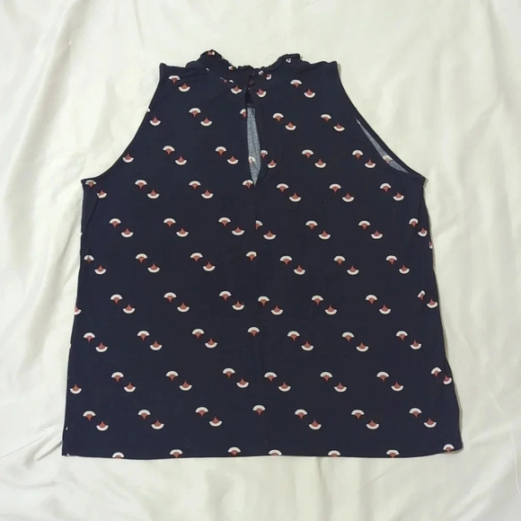 Ann Taylor Sleeveless Top, Color Blue/White/Tan Size XS - Picture 2 of 13